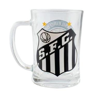 Imagem de Caneca De Vidro Gigante 650ml time Santos SFC - Mileno