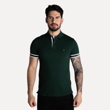 Imagem de Camisa Polo Tommy Hilfiger Monotype Slim Verde Militar-Masculino