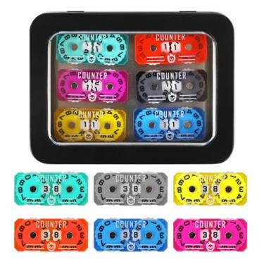 Imagem de SIXPIONTS 6Pcs Acrylic Mini Life Counters - Colorful Health Point Trackers Compatible with Magic The Gathering Commander Deck, LCG/RPG/D&D/MTG/CCG/TCG Gaming Table Games Accessories (6PCS/BOX Color-B)