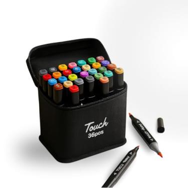 Imagem de Conjunto de Caneta Marcador Canetinhas para Colorir Touch Desenho Profissional 24, 36, 48 Cores Conjunto De Canetinhas Pontas Duplas Codificados por Cores Vivas para Desenho (36)