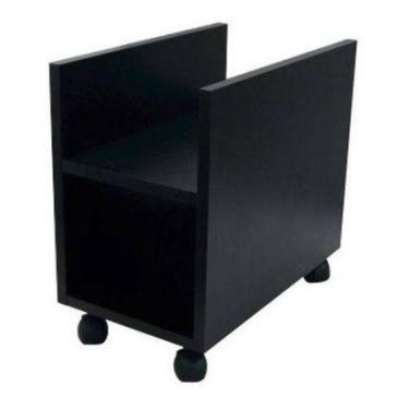 Imagem de Suporte Para Cpu  E Nobreak Com Rodinhas Mdf 15mm Pretotx - B&D Arte e