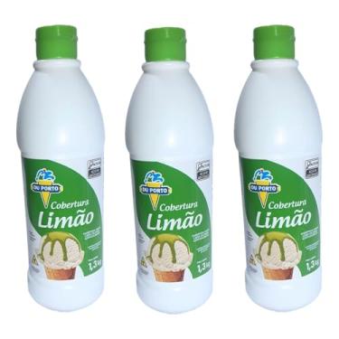 Imagem de Cobertura Para Sorvetes Sobremesas Kit 3 Potes Alto Rendimento (Limão)