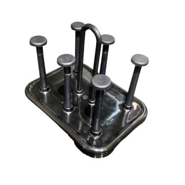 Imagem de Escorredor de Copos para Pia e Mesa, 6 Lugares, Suporte Organizador de Cozinha, All Black