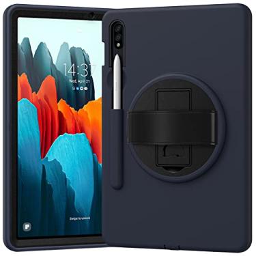 Imagem de ORIbox Capa Morandi para Samsung Galaxy Tab S7 de 11 polegadas, corpo inteiro à prova de choque, proteção 3 em 1 contra quedas com suporte de 360° e alça de mão