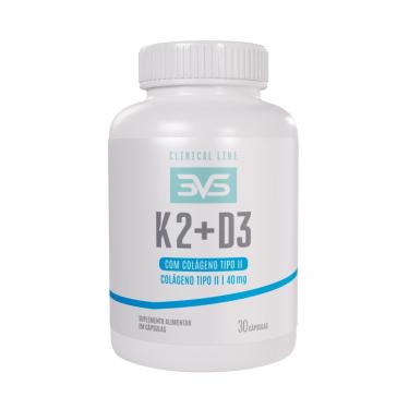 Imagem de Vitamina D3 2000ui e Vitamina K2 120mcg Colágeno Tipo II 40mg 60 Cápsulas 3VS NUTRITION-Unissex