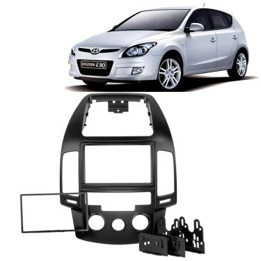 Imagem de Moldura Painel Central 2 Din I30 Ar Analógico 2008 à 2012 Som Mp5 Preto Expex Epx483 Novum Ap1129