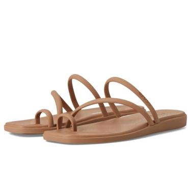 Imagem de Crocs Sandália feminina Miami Toe Loop Flat, Chocolate ao leite, 35