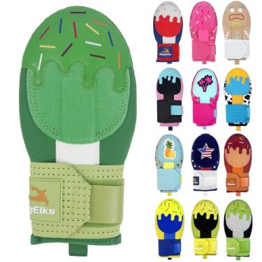 Imagem de Luva deslizante, luva deslizante de beisebol juvenil, luvas deslizantes de proteção de base, equipamentos de proteção de beisebol (verde, verde, jovem)