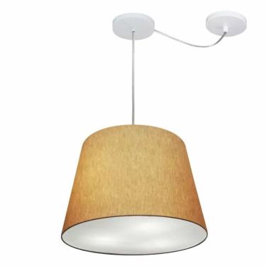 Imagem de Lustre Pendente Cone Com Desvio De Centro Vivare Md-4280 Cúpula Em Tecido 30x40cm - Biv...