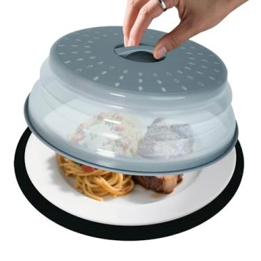 Imagem de MAGJIUKE Capa grande de 30 cm para micro-ondas e tapete de silicone, capa dobrável para alimentos e alça elevada, tampa de proteção contra respingos sem BPA, tapete multifuncional resistente ao calor