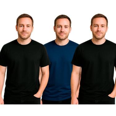 Imagem de Kit 3 Camisetas Masculinas FMF Básicas Fitness Dry Treino Academia-Masculino