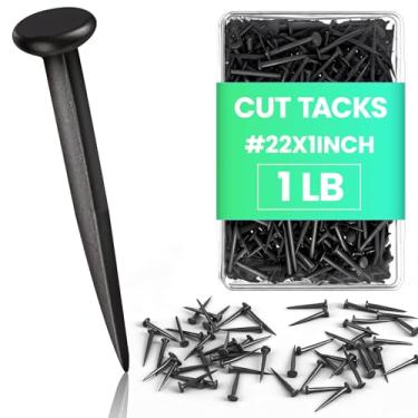 Imagem de Therwen Tachinhas de estofamento de 500 g Tachinhas de carpete Caixa preta de pregos cortados de ferragens para escadas de madeira corredores de sapatos de madeira para pendurar e fixar tabelas