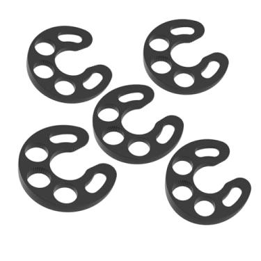 Imagem de Rolha de porta, pacote com 5 batentes de porta de borracha flexível, calços de móveis DIY para portas, mesas de melhoria da casa, escritório, escola, fábrica, etc. (preto)