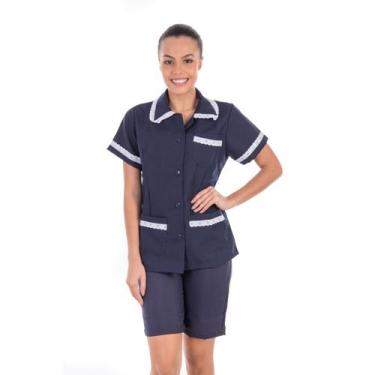 Imagem de Kit com 2 Conjuntos de jaleco e bermuda em Tecido Oxford para Copeira,