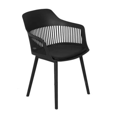 Imagem de Cadeira Mena Preta em Polipropileno com Almofada Or Design