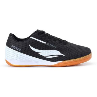 Imagem de Chuteira Futsal Tênis Salão Quadra Adulto Costurada Resistente Original (Preto/Branco, BR, Adulto, Numérico, 35)