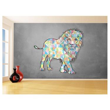 Imagem de Papel De Parede Animais Pop Art Leão Rei Selva 3,5M Pxa48