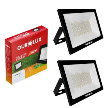 Imagem de 2 Refletor 50w Led Rua Poste Energia Prova Dágua Econômico - Ourolux