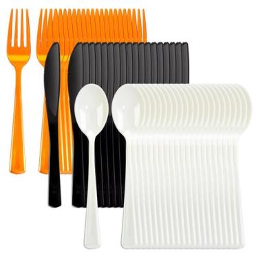 Imagem de Conjunto de talheres de plástico NOCCUR Halloween 180PCS Tricolor