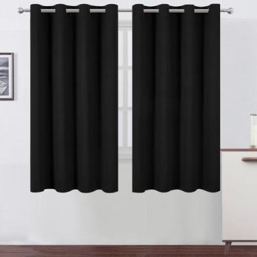 Imagem de Cortinas Blackout LEMOMO Black 168x160cm Conjunto de 2 painéis