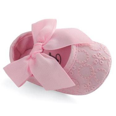 Imagem de Sapatos de bebê ESTAMICO Pink Bowknot Soft Sole 10cm 0-3M