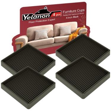Imagem de Porta-copos para móveis Yelanon, 4 peças, almofadas de borracha antide