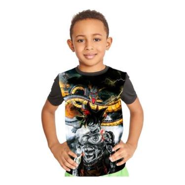 Imagem de Camiseta Infantil Shenlong E Goku Dragon Ball Ref:541 - smoke, Preto, 
