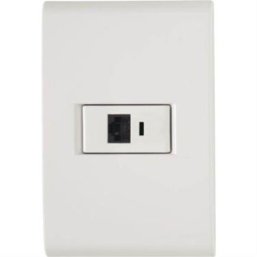 Imagem de Conjunto Liz Branco 4x2 Com 1 Tomada Rj45 Cat:6 - 57170022 - Tramontina Rj45 Tramontina 57170-022