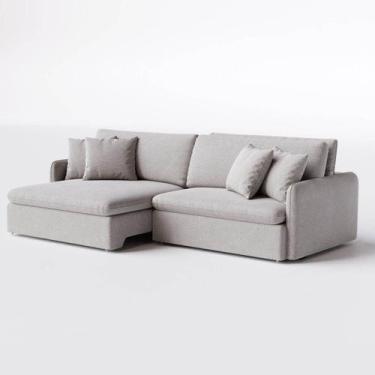 Imagem de Sofá Áustria Retrátil e Reclinável 2,60m em Linho Bege Avelã - Home Mo