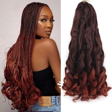 Imagem de Lianzi de cabelo francês com trança encaracolada, pré-esticada, 18 pol
