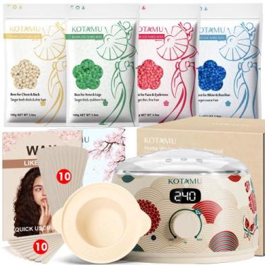 Imagem de Kit de depilação digital KOTAMU com pote de silicone para pele sensíve