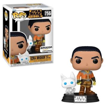 Imagem de Funko Pop Star Wars 756 Ezra Bridger with Loth-Cat Exclusive