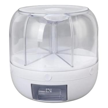 Imagem de Dispenser Porta Cereais Giratório 360° 6 Divisórias com Copo Medidor – Organizador de Alimentos Plástico Transparente 6Kg