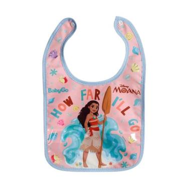 Imagem de Babador Decorado Baby Go Com Botao E Porta Migalhas Moana