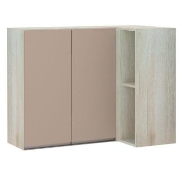 Imagem de Armário Canto Reto Conjugado 2 Portas C/Nicho Legno Crema