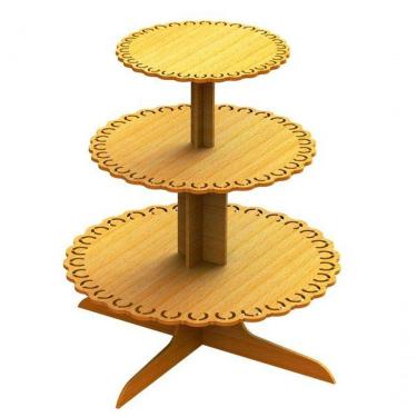 Imagem de Bandeja De Bolo 3 Andares Em Mdf