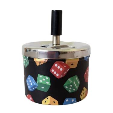 Imagem de Cinzeiro De Inox Com Tampa E Reservatório Grande 12x9cm (MOD O)