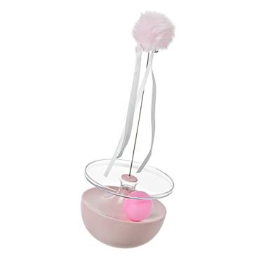 Imagem de Zhjvihx Cat Self Play Teaser Wand, Interessante Teaser de Gato Interativo Vestível Toy Ball Toy Atraente Alementos de Bedom para Kitten for Indoor (Rosa)