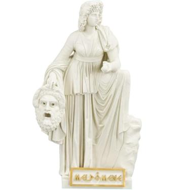 Imagem de Estátua Melpômene - Musa Grega da Tragédia (Cor Mármore Dourado)