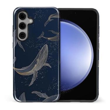 Imagem de Capa compatível com Samsung Galaxy S24, capa rígida híbrida de policarbonato de 2 camadas + capa protetora de silicone, capa à prova de choque resistente a arranhões Golden Whale para Samsung Galaxy