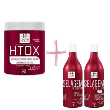 Imagem de Kit Plástica Capilar 2*1lt + Botóx 1kg Hboni Cosméticos