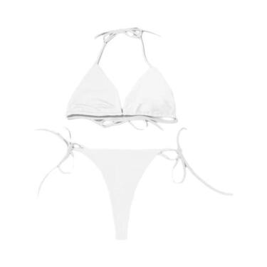 Imagem de Biquini Feminino Sexy Halter - Triângulo Sem Costas Ajustável com Cada