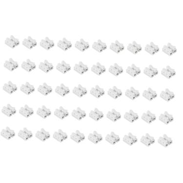 Imagem de YsXoWiui 50 Conectores de Mola CH-2 para Fita de LED - Conector de Fixação para Cabo