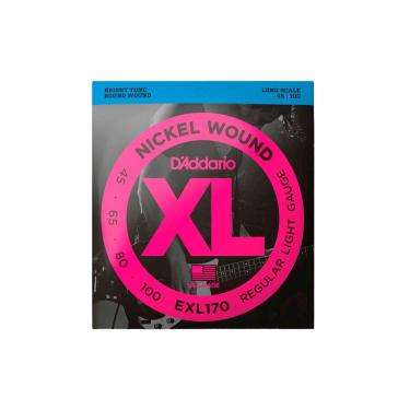 Imagem de Cordas Para Baixo D Addario Xl Nickel Wound Exl170 4 Cordas Escala Longa .045-.100