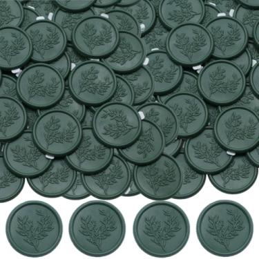 Imagem de Adesivos de lacre de cera, adesivo de selagem de envelope de convite de casamento de eucalipto, 50 adesivos autoadesivos Prosecco (verde-oliva)