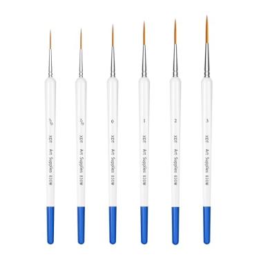 Imagem de XDT Conjunto de pincéis Rigger, aquarela e delineador com cabelo fino de nylon – Pincéis de tinta com detalhes de aderência confortável para acrílico, óleo e belas artes