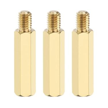 Imagem de PATIKIL 3 parafusos espaçadores de rosca macho para fêmea M6 x 30 mm + 8 mm de latão sextavado PCB porca espaçadora de placa mãe para drone quadricóptero computador projetos eletrônicos placa de