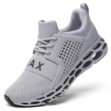 Imagem de TSlODFO Tênis de corrida feminino atlético para caminhada, G15 cinza claro, 38