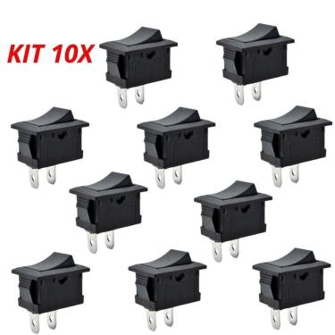 Imagem de Kit 10 Botao On Off Chave Liga Desliga Interruptor Gangorra Chave Universal 10a Tic Tac 12v A 220v Eletrico Automotivo