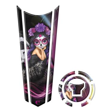 Imagem de Adesivo Faixa Gravata Tanque E Bocal Moto Resinado Roxo